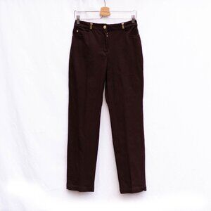 St. John Sport by Marie Gray Pants Womens 4 Brown Straight Denim Gold Hardware